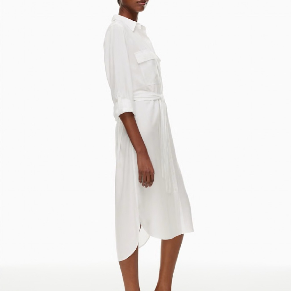 Aritzia Babaton White Utility Midi Shirt Dress